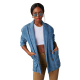 Vintage Faded Washed Denim Jacket