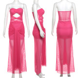IHOOV Alluring Backless One-Shoulder Bodycon Dress