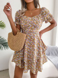 Enchanting Floral Tie-Waist Pleated Dress