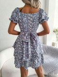 Enchanting Floral Tie-Waist Pleated Dress
