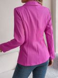 Women Spring Chic Solid Long Sleeve One Button Blazer