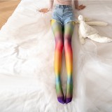 IHOOV Vibrant Rainbow Striped Tights