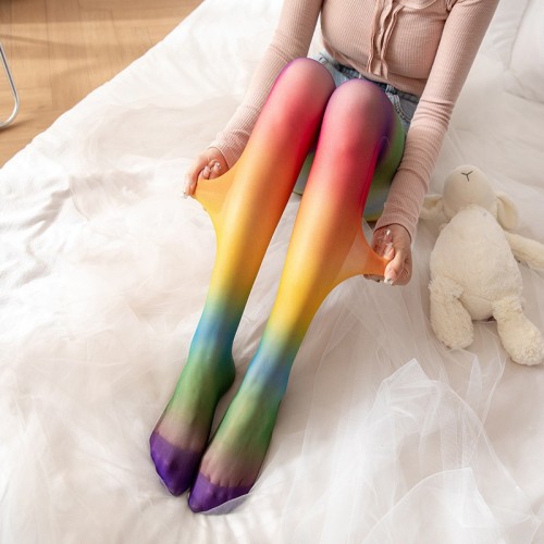 IHOOV Vibrant Rainbow Striped Tights