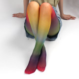 IHOOV Vibrant Rainbow Striped Tights