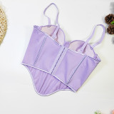Seamless Asymmetric Underwire Bodysuit Corset crop women's bra