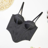 Seamless Asymmetric Underwire Bodysuit Corset crop women's bra