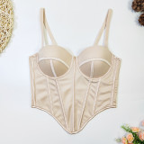 Seamless Asymmetric Underwire Bodysuit Corset crop women's bra
