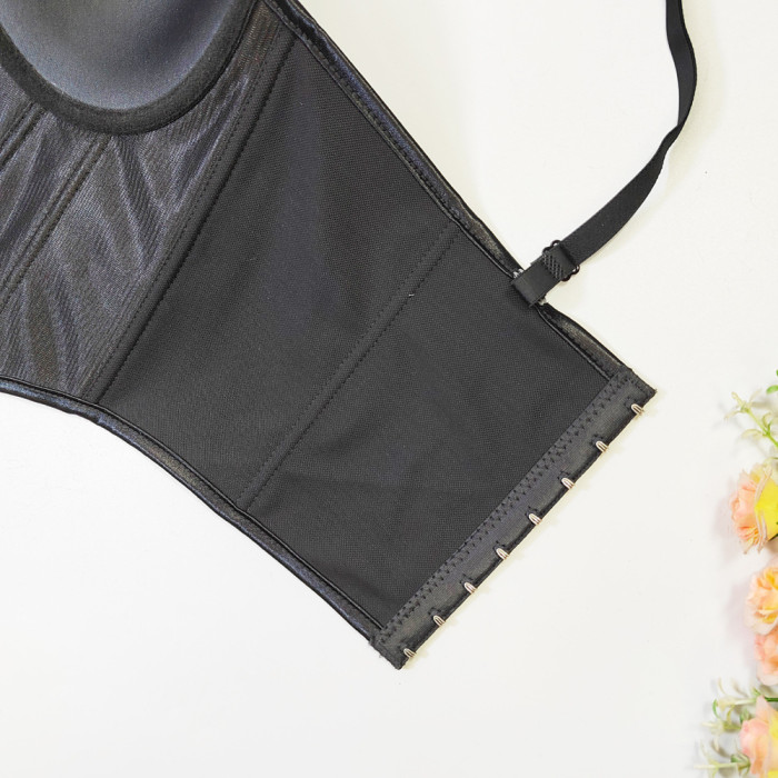 Seamless Asymmetric Underwire Bodysuit Corset crop women's bra