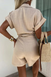 Relaxed Drawstring Collar Leisure Jumpsuit