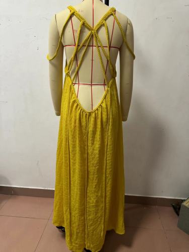 Colorful Drawstring Casual Dress by ihoov