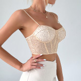 Delicate Straps Shimmering Mesh Cami