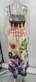 Bohemian Breezy Loose Spaghetti Strap Beach Floral Maxi Dress