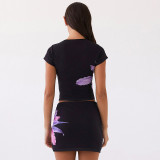 Floral Print Bodycon Mini Dress Set