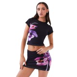 Floral Print Bodycon Mini Dress Set