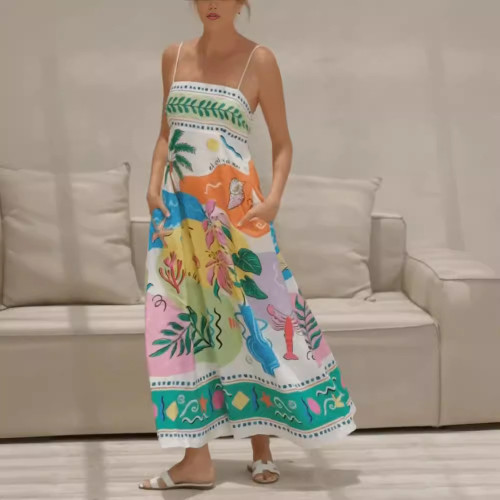 Captivating Printed Sleeveless Slip Dress