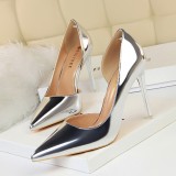 Stunning Metallic Stilettos Captivating Pointed-Toe Pumps