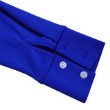 IHOOV Chic Solid Color Collared Blouse and High-Waisted Flared Pants Set