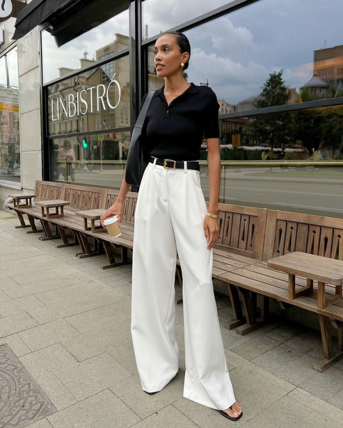 High-Waisted Straight-Leg Relaxed Linen Pants