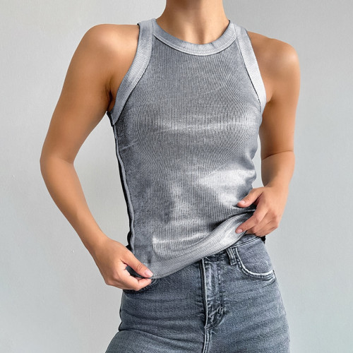 Ihoov Silver Knit Layering Vest for Women