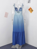 IHOOV Alluring Gradient Halter Maxi Dress
