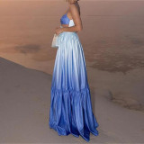 IHOOV Alluring Gradient Halter Maxi Dress
