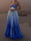 IHOOV Alluring Gradient Halter Maxi Dress