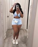 IHOOV Chic Casual Shorts & Crop Top Set