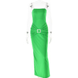 IHOOV Stunning Diamante Backless Sleeveless Maxi Dress