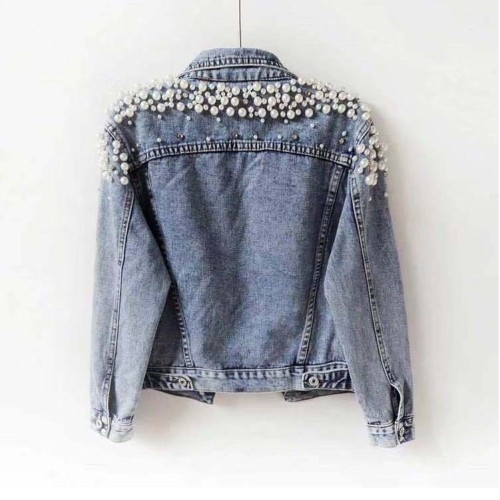 IHOOV Pearl-Studded Denim outdoor vintage tops for women's jackets