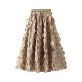 IHOOV Iconic Hepburn-Inspired Voluminous Polka Dot Midi Skirt