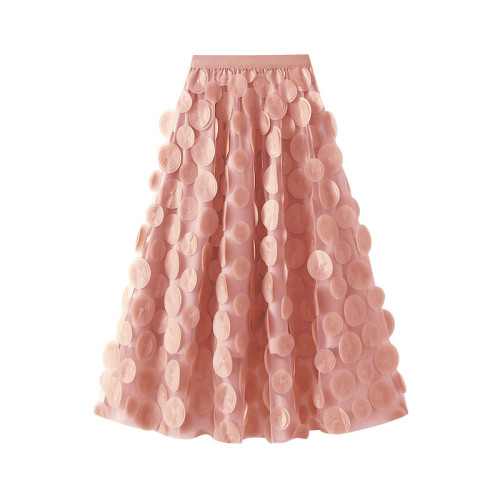 IHOOV Iconic Hepburn-Inspired Voluminous Polka Dot Midi Skirt