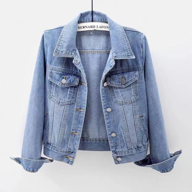 Ihoov Versatile Denim Jacket with Long Sleeves