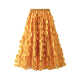 IHOOV Iconic Hepburn-Inspired Voluminous Polka Dot Midi Skirt