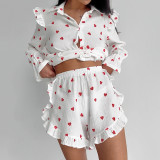 IHOOV Cozy Cotton Teddy Bear Printed Loungewear Set for Women