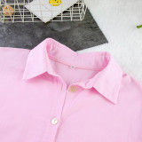 IHOOV Comfortable Loose Fit Long-Sleeve Shorts Cotton-Linen Pajama Set for Women