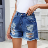 IHOOV Exclusive Fringe Ripped Denim Hotpants