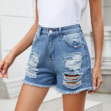 IHOOV Exclusive Fringe Ripped Denim Hotpants