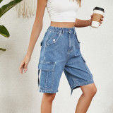 IHOOV Versatile Denim Casual Cargo Shorts