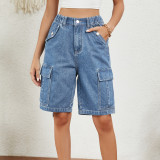 IHOOV Versatile Denim Casual Cargo Shorts