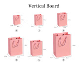 Unique Vertical Pink Paper Bag Clothing Packaging Handbag