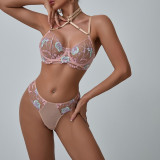 IHOOV Captivating Floral Embroidered Push-Up Lingerie Set