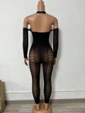 Captivating Sheer Elegance Meets Alluring Backless Bodysuit