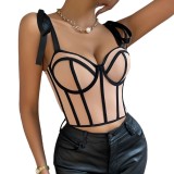 IHOOV Captivating Lace-Trimmed Crisscross Strap Camisole