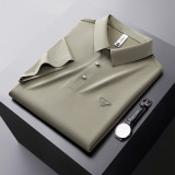 ihoov Summer Business Casual Lightweight  Wrinkle-Free Stretch Polo Shirt