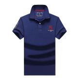 IHOOV Men's Summer Business Casual Pure Cotton Collar Embroidered Logo T-Shirt Polo Shirt