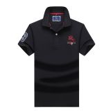 IHOOV Men's Summer Business Casual Pure Cotton Collar Embroidered Logo T-Shirt Polo Shirt