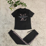 Unique Embroidered Casual Shortsleeved Top and Pants Set