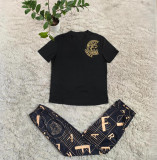 Casual Short Sleeve Top and Pants Set