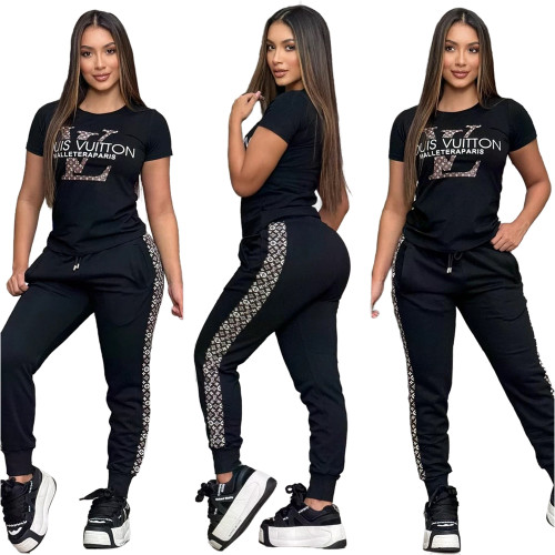 Unique Embroidered Casual Shortsleeved Top and Pants Set