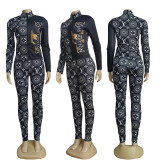 Autumn-Inspired Chic Matching Set with Elegant Prints